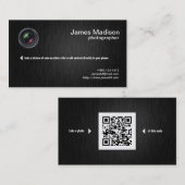 エレガントで黒く、金属金ゴールドの写真撮影 名刺 (正面/裏面)