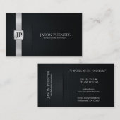 エレガントで黒く、銀製の会計 名刺 (正面/裏面)
