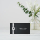 エレガントで黒く、銀製の会計 名刺 (スタンド正面)