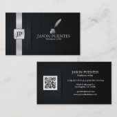 エレガントで黒く、銀製の作家 名刺 (正面/裏面)