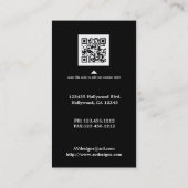 エレガントで黒く、銀製の名刺 名刺 (裏面)
