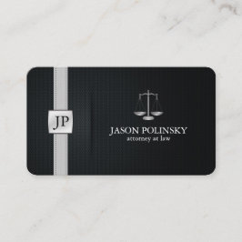 エレガントで黒く、銀製の弁護士 名刺
