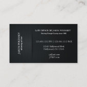 エレガントで黒く、銀製の弁護士 名刺 (裏面)