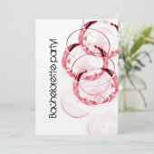 エレガントで、お洒落なワイングラスのバチェロレッテ 招待状 (スタンド正面)