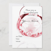 エレガントで、お洒落なワイングラスのバチェロレッテ 招待状 (裏面)