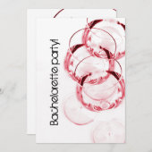 エレガントで、お洒落なワイングラスのバチェロレッテ 招待状 (正面/裏面)