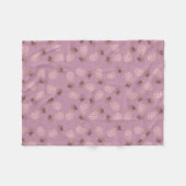 エレガントで、かわいいばら色の金ゴールドのパイナップルパターン フリースブランケット (正面(横))