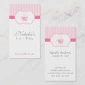 エレガントで、シックで、甘いピンク、カフェまたは茶室 名刺 (正面/裏面)