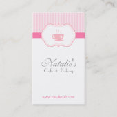 エレガントで、シックで、甘いピンク、カフェまたは茶室 名刺 (正面)