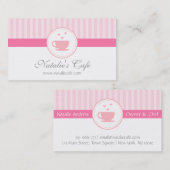 エレガントで、シックで、甘いピンク、カフェまたは茶室 名刺 (正面/裏面)