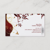 エレガントで、シンプルなインテリア・デザイン 名刺 (裏面)