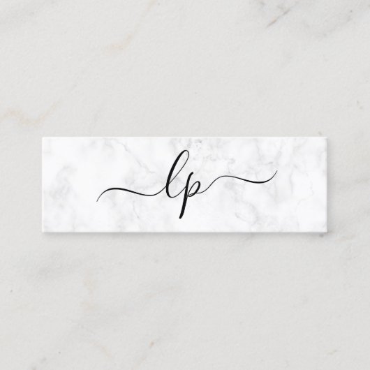 エレガントで、シンプルな手書きの原稿の書道 スキニー名刺 (正面)