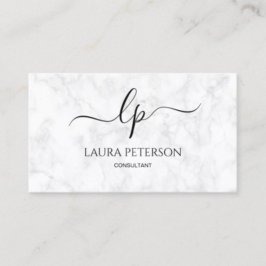 エレガントで、シンプルな手書きの原稿の書道 名刺 (正面)