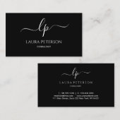 エレガントで、シンプルな手書きの原稿の書道 名刺 (正面/裏面)