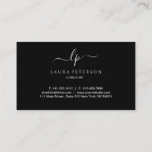 エレガントで、シンプルな手書きの原稿の書道 名刺 (裏面)