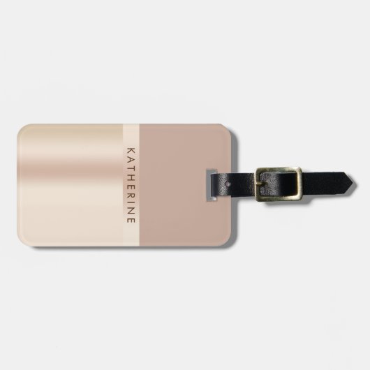 エレガントで、スタイリッシュなばら色の金ゴールドの茶色 ラゲッジタグ (正面横)