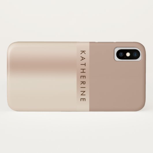 エレガントで、スタイリッシュなばら色の金ゴールドの茶色 Case-Mate iPhoneケース (裏面(横))