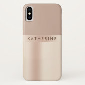エレガントで、スタイリッシュなばら色の金ゴールドの茶色 Case-Mate iPhoneケース (裏面)