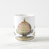 エレガントで、ファンシーなヴィンテージのフランスのなベーカリーのケーキ コーヒーマグカップ (中央)