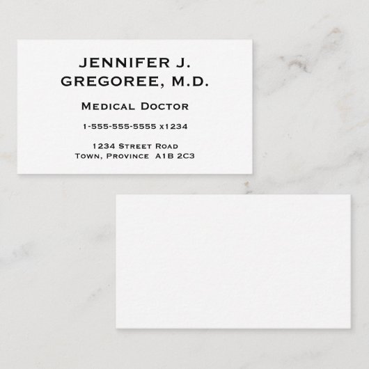 エレガントで、ミニマルな医者名刺 名刺 (正面/裏面)