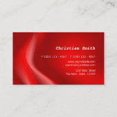 エレガントで、モダンで赤い波の名刺 名刺 (裏面)