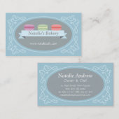 エレガントで、モダンで、甘いMacaronのベーカリー、砂糖菓子 名刺 (正面/裏面)