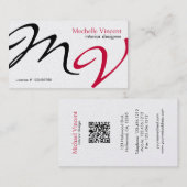 エレガントで/モダンなインテリア・デザインの名刺 名刺 (正面/裏面)