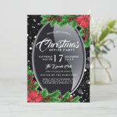 エレガントで、モダンなポインセチアのパーティの招待状 招待状 (スタンド正面)