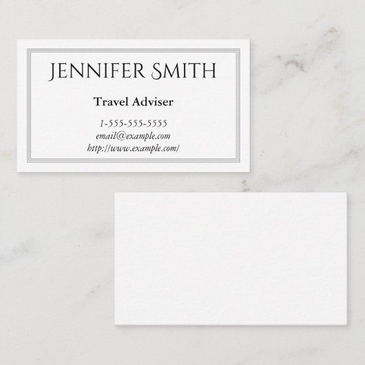 エレガントで、モダンな旅行顧問の名刺 名刺 (正面/裏面)
