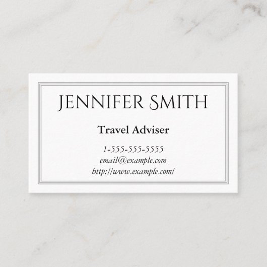 エレガントで、モダンな旅行顧問の名刺 名刺 (正面)