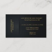エレガントで、モダンな黒および金ゴールドの弁護士 名刺 (裏面)