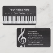 エレガントで、モダンな黒板のピアノの教師 名刺 (正面/裏面)