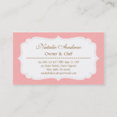 エレガントで、モダンな、ピンクのカップケーキ、ベーカリー 名刺 (裏面)