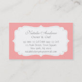 エレガントで、モダンな、ピンクのカップケーキ、ベーカリー 名刺 (裏面)