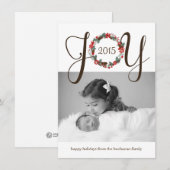 エレガントで、上品な喜びのリースの写真のカード設計 シーズンカード (正面/裏面)