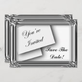エレガントで、上品な招待状 セーブザデート (正面/裏面)