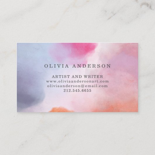 エレガントで、美しいパステル調の夢| 名刺 (裏面)