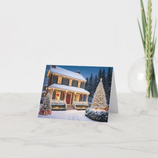 エレガントとクモダンリスマスカード シーズンカード (正面)