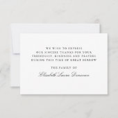 エレガントとクラシック葬儀悔やみや弔慰ありがとう 招待状 (正面)