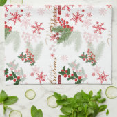 エレガントとシンプルクリスマスパターン キッチンタオル (折り畳み)