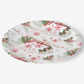 エレガントとシンプルクリスマスパターン ペーパープレート (アングル)