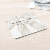 エレガントとシンプルテーマ スクエアペーパーコースター (アングル)