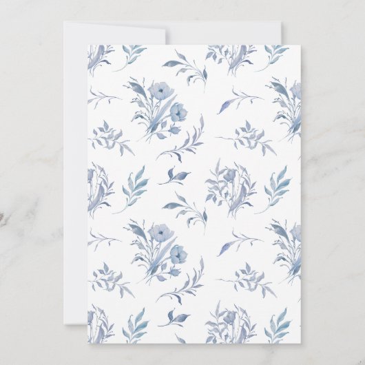 エレガントとシンプルブルーチノ結婚イセリ 招待状 (裏面)