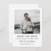 エレガントとシンプルモダン泣き日を保存する インビテーションポストカード (正面/裏面)