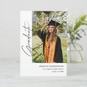 エレガントとシンプル写真卒業 招待状 (スタンド正面)