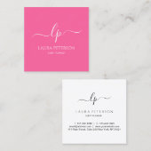 エレガントとシンプル手書き筆跡 スクエア名刺 (正面/裏面)