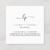 エレガントとシンプル手書き筆跡 スクエア名刺 (裏面)