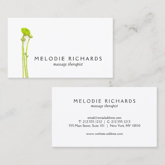 エレガントとシンプル水色フローラセラピスト 名刺 (正面/裏面)