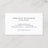 エレガントとシンプル水色フローラセラピスト 名刺 (裏面)