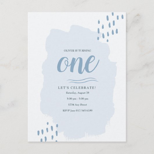 エレガントとシンプルAny Age子供の誕生日パーティー インビテーションポストカード (正面)